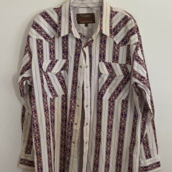 Walls White and Brown Casual Button down ranch - Picture 1 of 9